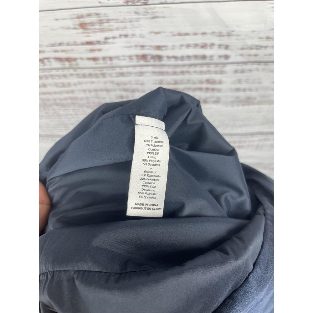 Cinq a Sept Dress Women's 8 Navy Halter Cowl Neck Silk Top Open Back Slit Gown - Picture 5 of 10